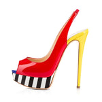 thin heels, elegant design, colorful shoes